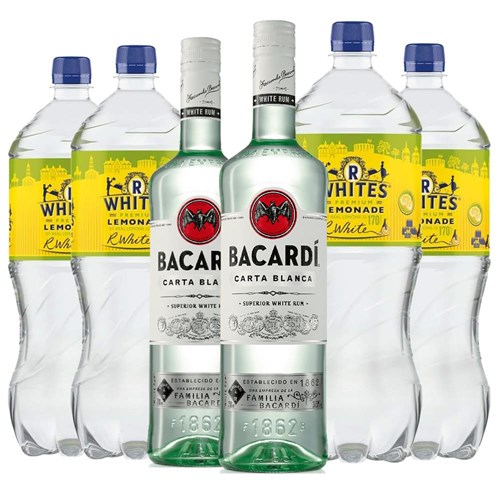 Case of 6 with Bacardi Carta Blanca Rum 70cl and R. White’s Lemonade | Spirit & Mixer Set